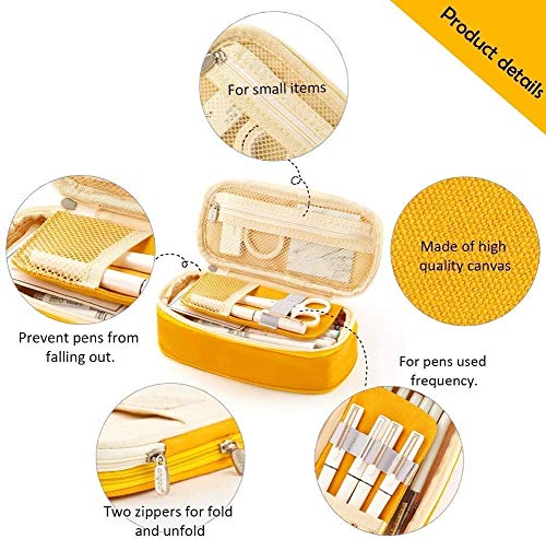 Simple Estuche de lápices Estuche de Lona de Gran Capacidad Estuche de lápices Bolsa Estuche Maquillaje Cosmético Portalápiz Bolsa Bolso de la Cremallera