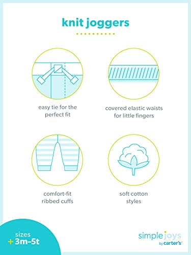 Simple Joys by Carter's Infant-and-Toddler-Pants, Charcoal Gray, Navy, 3 años, Pack de 2