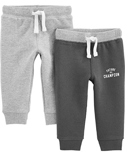 Simple Joys by Carter's Infant-and-Toddler-Pants, Charcoal Gray, Navy, 3 años, Pack de 2