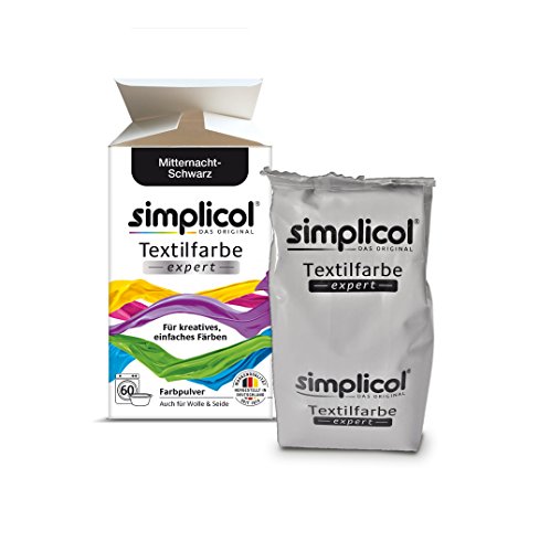 Simplicol Expert Fabric Dye Tinte de Coloración para Textiles: Lavado a Mano o Lavadora - Tiñe y Restaura Sus Telas y Ropa - Medianoche Negro