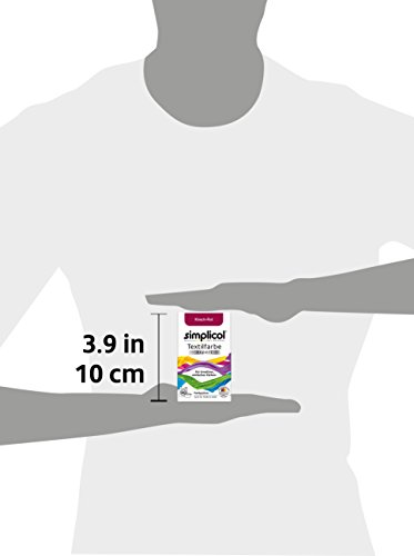 Simplicol Expert Fabric Dye Tinte de Coloración para Textiles: Lavado a Mano o Lavadora - Tiñe y Restaura Sus Telas y Ropa - Rojo Cereza
