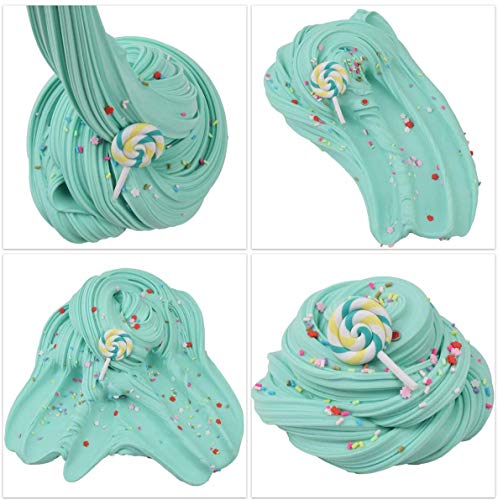 SIMUER Paquete de 3 Paquetes de Manteca de Limo y encantos, Limo de Nube perfumada, Limo de Fruta de Lichi, Limo de piruleta, Limo de Caramelo Azul y Limo de Helado Blanco