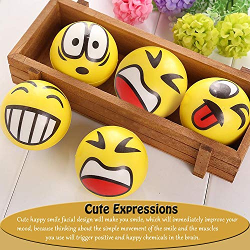 SIMUER Pelota Anti-Presión Pelota Emoji Estrés Cara Juguete Descompresión Pelota Emoji Niños Adultos 12PCS
