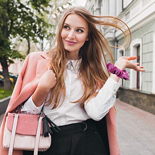 Sinwind 20pcs Scrunchies Terciopelo elástico pelo bandas Lazos para el cabello Terciopelo Elásticos para el cabello Scrunchies Scrunchie para niña o para mujer Accesorios para el cabello (multicolor)