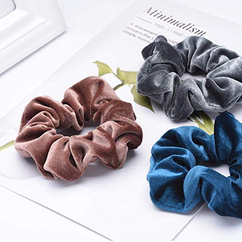 Sinwind 20pcs Scrunchies Terciopelo elástico pelo bandas Lazos para el cabello Terciopelo Elásticos para el cabello Scrunchies Scrunchie para niña o para mujer Accesorios para el cabello (multicolor)