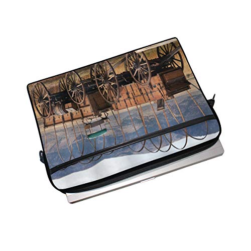 SIONOLY 15-15.4 Inch Estuche para Laptop,Granero Rueda de Carro de maestern Historical Transportation Prairie,Nueva computadora portátil Messenger Satchel Maletín Bolsas de Hombro de Trabajo 15-15.4"
