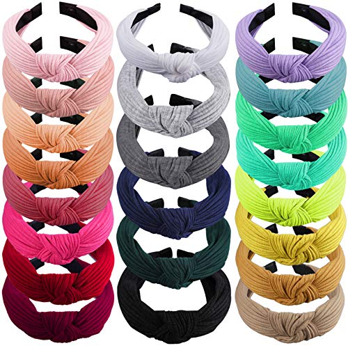SIQUK 22 Piezas Diademas Nudo Diadema Turbante para Mujer Niña, 22 Colores