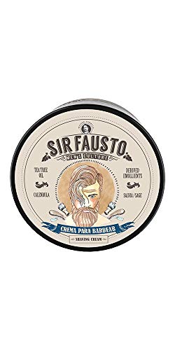 Sir Fausto Crema Para Barbear- Crema de Afeitar Clásica - Enriquecida con Caléndula & Salvia & Árbol de Te 200ML