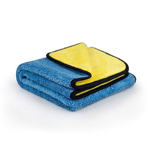 Sisbrill Toalla Bicolor Ultrasuave de Secado - Para Pintura del Coche y Moto - 80x50