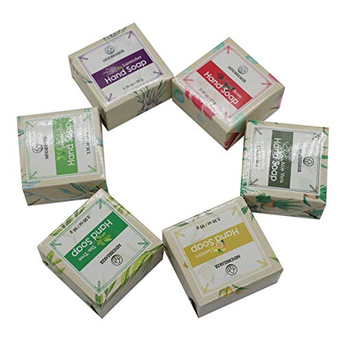 Sistema hecho a mano del regalo de la barra del jabón del aceite esencial, ingredientes orgánicos naturales (6 PCS)