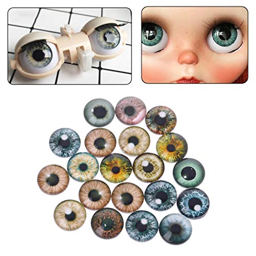 Siwetg 20 Unids Glass Doll Eyes Animal DIY Crafts Eyeballs para Dinosaur Eye Accesorios Joyería Fabricación Hecha A Mano 8mm / 12mm / 18mm