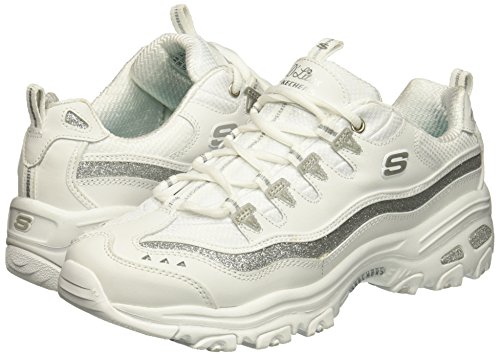 Skechers 11923, Zapatillas para Mujer, Blanco (Silver/Blanco), 38 EU
