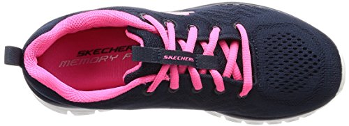 Skechers Women 12615 Low-Top Trainers, Blue (Navy Mesh/Hot Pink Trim Nvhp), 4 UK (37 EU)