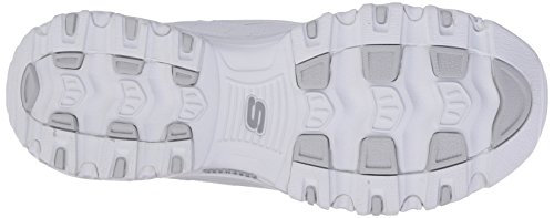 Skechers Women's D'Lites-Fresh Start Low-Top Sneakers, White Silver, 7 UK 40 EU