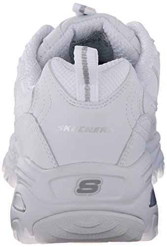 Skechers Women's D'Lites-Fresh Start Low-Top Sneakers, White Silver, 7 UK 40 EU