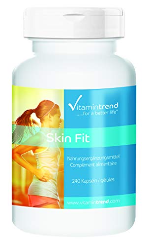 Skin Fit – 240 cápsulas para ¡4 MESES! – cápsulas contra la celulitis – veganas – con vitamina C – anticelulítico vegano