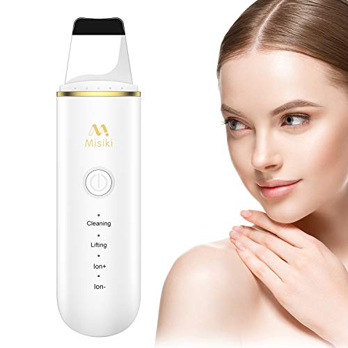 Skin Scrubber, Misiki Dispositivo de Limpieza de la Piel Facial, Ultrasónico Exfoliador Limpiador de Poros, USB 4 Modos Máquina de Anión para Cuidado de la Piel, Lifting Dispositivo de Belleza Facial