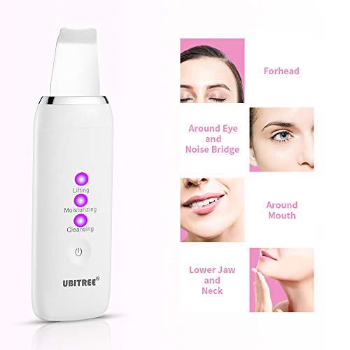 Skin Scrubber - Ubitree Peeling Ultrasónico Facial Removedor de Acné Limpiador de Poros, Lifting Dispositivo de Belleza Facial Para Limpieza Facial y Cuidado Facial