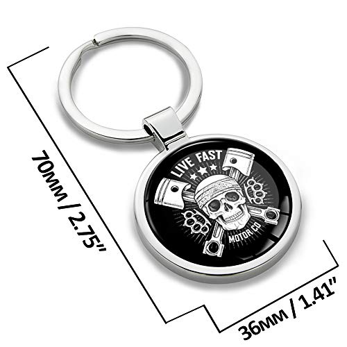 SkinoEu® Llavero de Metal 3D con Diseño de Calavera Skull Punisher Motor Sport, Regalo para Mujeres y Hombres KK 175
