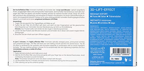 SkinXmed ampollas faciales efecto 3D Lifting inmediato | Rellenador intensivo anti-arrugas cara, ojos, cuello, escote | Crema acción flash 2 min | Suaviza poros | Pullulan, goma de acacia 10 monodosis