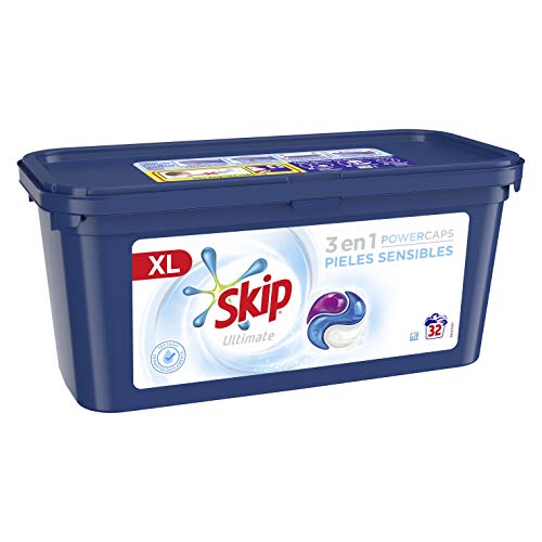 Skip Ultimate Detergente Capsulas 3en1 Pieles Sensibles 32lav -Pack de 3