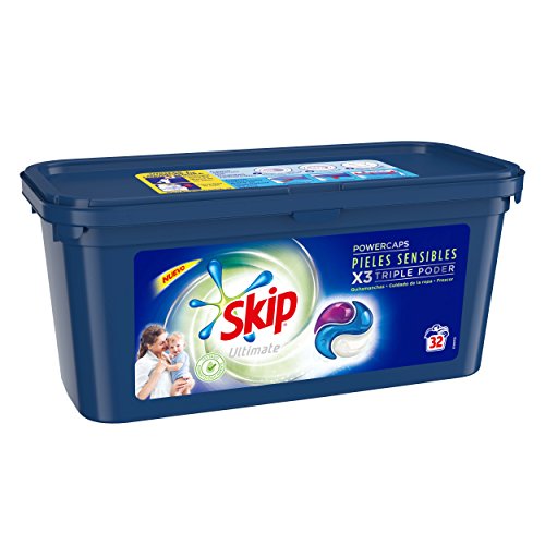 Skip Ultimate Detergente Capsulas 3en1 Pieles Sensibles 32lav -Pack de 3