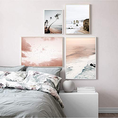 Sky Coastal Sunrise Natural Scenery Wall Poster Canvas Art Print Paintings Navia Pintura decorativa 50x70cm