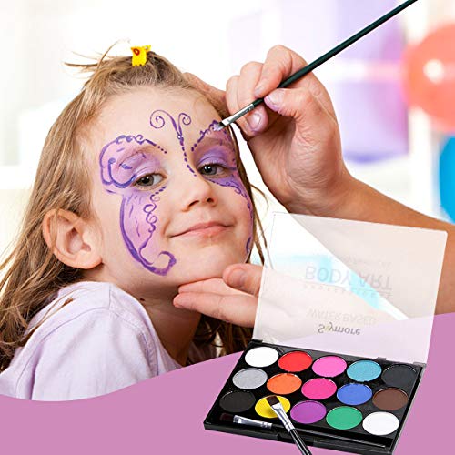 Skymore Pintura Facial, Juego de Maquillaje Para Niños, Maquillaje Para Cuerpo Professionale, Halloween, Carnaval, Maquillaje Facial, Pintura Corporal, Pigmento Natural
