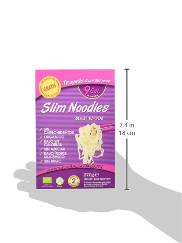 Slim Pasta Noodles Harina Orgánica de Konjac, 5 Paquetes de 270 gr - Total: 1350 gr