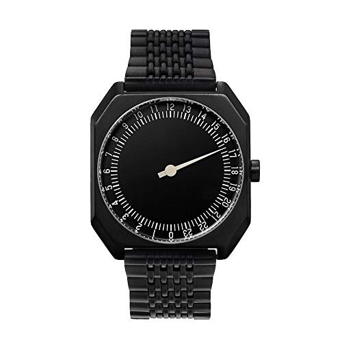 Slow Jo 03 - Reloj suizo unisex de 24 horas negro, con correa metálica