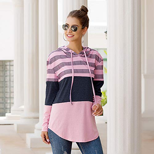 SLYZ Otoño Mujer Suelta Impresa Manga Larga con Capucha Todo-fósforo Suéter Mujer Top