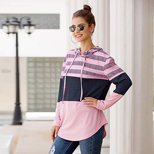 SLYZ Otoño Mujer Suelta Impresa Manga Larga con Capucha Todo-fósforo Suéter Mujer Top