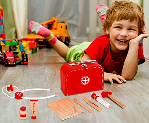 small foot company-Display Estuche para Doctor Small Foot con Contenido Certificado FSC, Robusto Dispositivo de Madera Juguetes, Multicolor by Legler 11183