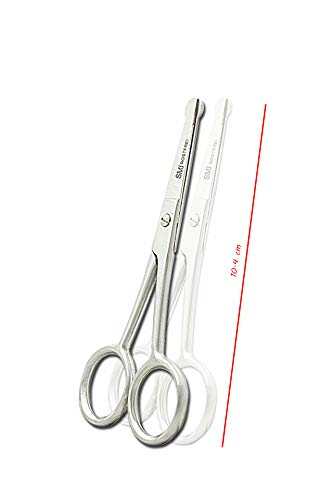 SMI 4 pulgadas Tijeras de nariz, nariz tijeras de corte de pelo, tijeras de aseo personal, cejas bigote barba tijeras acero inoxidable