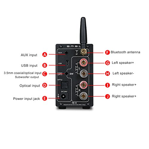 SMSL AD18 *Audio HIFI Amplificador Estereo con Bluetooth 4.2 compatibles