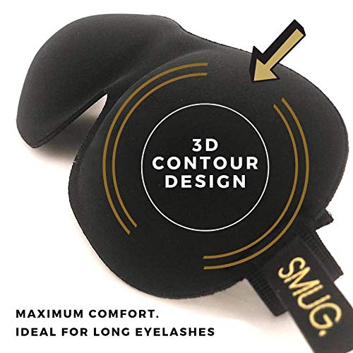 SMUG - Máscara para dormir con luz 3D contorneada que bloquea el sueño, set de regalo con tapones para los oídos (5 pares)