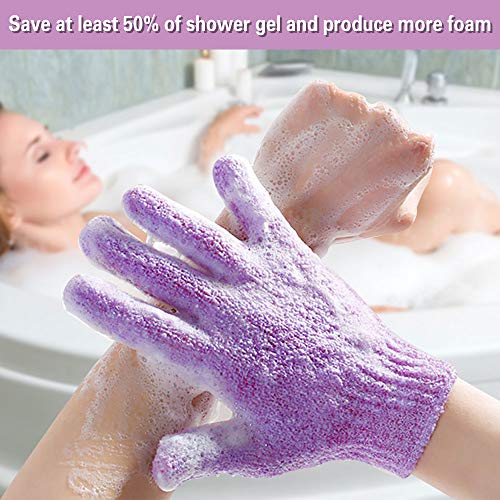 SNAGAROG 8 pares de guantes de ducha exfoliantes Exfoliación corporal Manoplas de mano Doble cara Guantes de baño para ducha, baño, exfoliante y spa Masaje Eliminador de células muertas