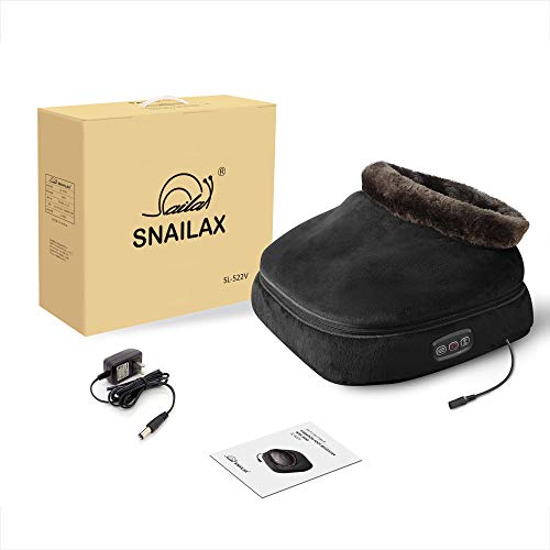 Snailax 3-en-1 masajeador de pies con calefacción y vibración, masaje de espalda con calor, almohadilla térmica y 5 modos de masaje, calentadores de pies, alivio del dolor SL522V-ES