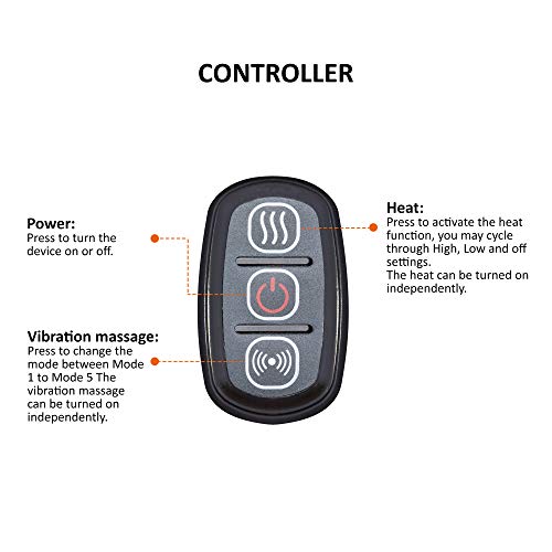 Snailax - Almohadilla de calor para la espalda, cuello y hombros, con niveles de calor ajustables y masaje vibratorio para aliviar dolores de cuello y hombros, con apagado automático