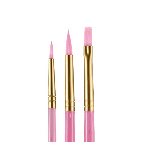 Snazaroo - Set de 3 pinceles de pintura facial, color rosa