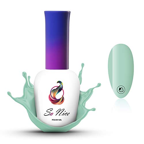 So Nice - Esmalte de uñas en gel UV LED Matcha, 8 ml, color: verde claro