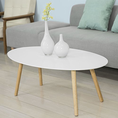 SoBuy Mesa de Centro para Salón,Mesa de Café, Blanco, L105xH40 cm,FBT61-W, ES