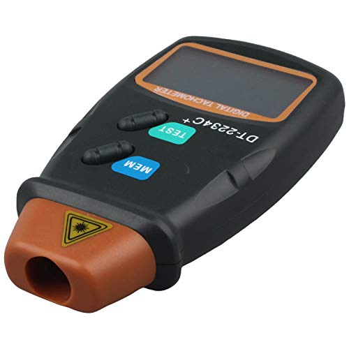 SODIAL Profesional Digital Tacometro de foto laser Sin contacto RPM Tacometro Naranja + Negro