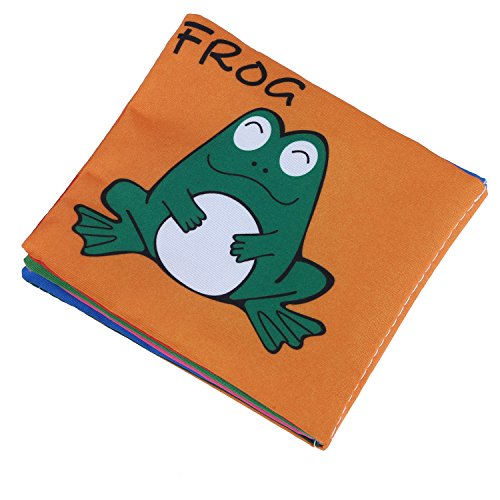 SODIAL(R) Tejido suave desarrollo del bebe Inteligencia Ninos chillona Imagen Cloth Book - Animal Kingdom