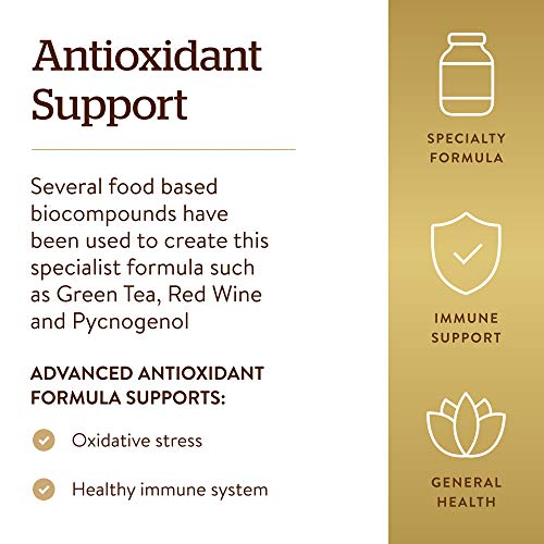 Solgar Fórmula Antioxidante Avanzada, Protege a las Células Contra el Daño Oxidativo Diario, 120 cápsulas Vegetales