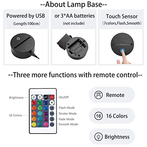 (Solo 1) luz de noche 3d de buda indio, luz de noche led para dormitorio, luz de noche led usb, regalo de cumpleaños de vacaciones para niño, decoración del hogar