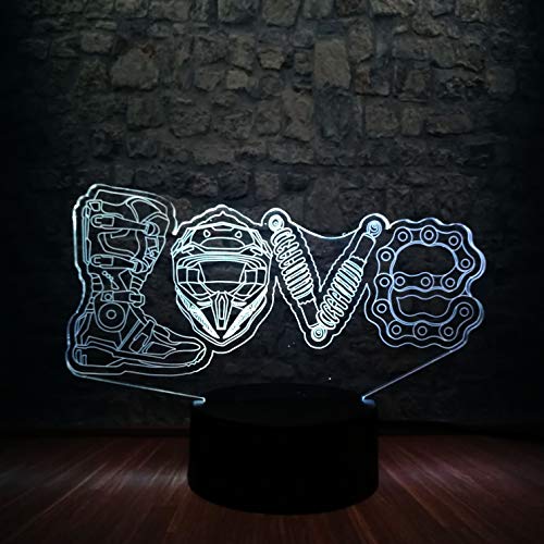 Solo 1 pieza New3D LED Luz de noche Mesa de escritorio Lava 7 Cambio de color Zapatos de amor Herramienta de cadena Niño Juguetes para niños Regalo para niños