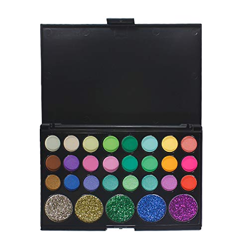 Sombra de Ojos, Kit de maquillaje de ojos de 29 colores, caja de maquillaje de sombras de ojos de tonos brillantes y brillantes de colores brillantes