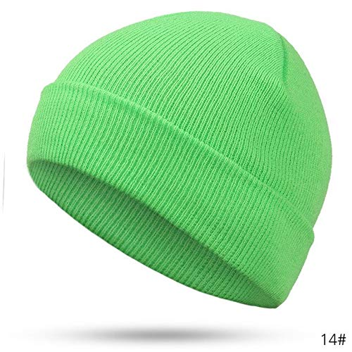 Sombrero Casual de Invierno Unisex para Mujer, Sombrero de otoño de algodón para Mujer, Sombrero sólido de Hip Hop de Moda -14 Light Green
