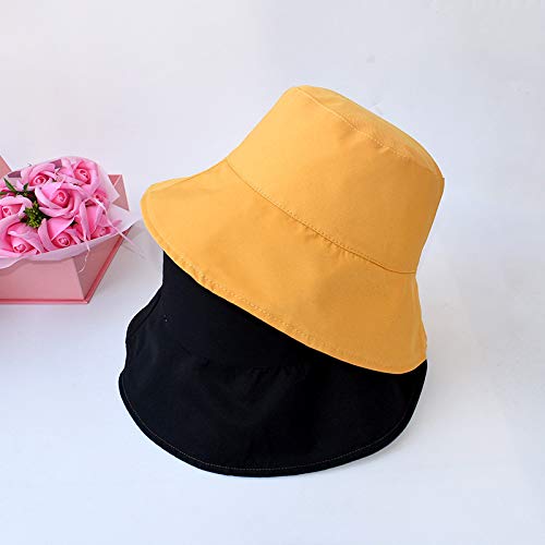 Sombrero de Pescador Femenino Primavera y otoño Moda Color sólido Sombrero de Doble Cara versión Coreana Femenina de la Marea Verano Calle Ocio Salvaje Sombrero para el Sol